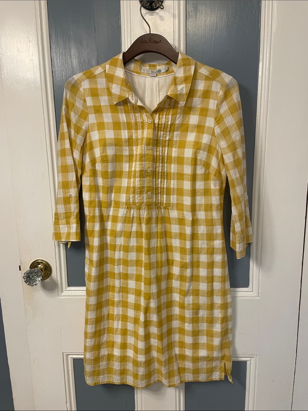 Boden Eleanor Gingham Plaid Shirt Dress - Picture 3 of 5
